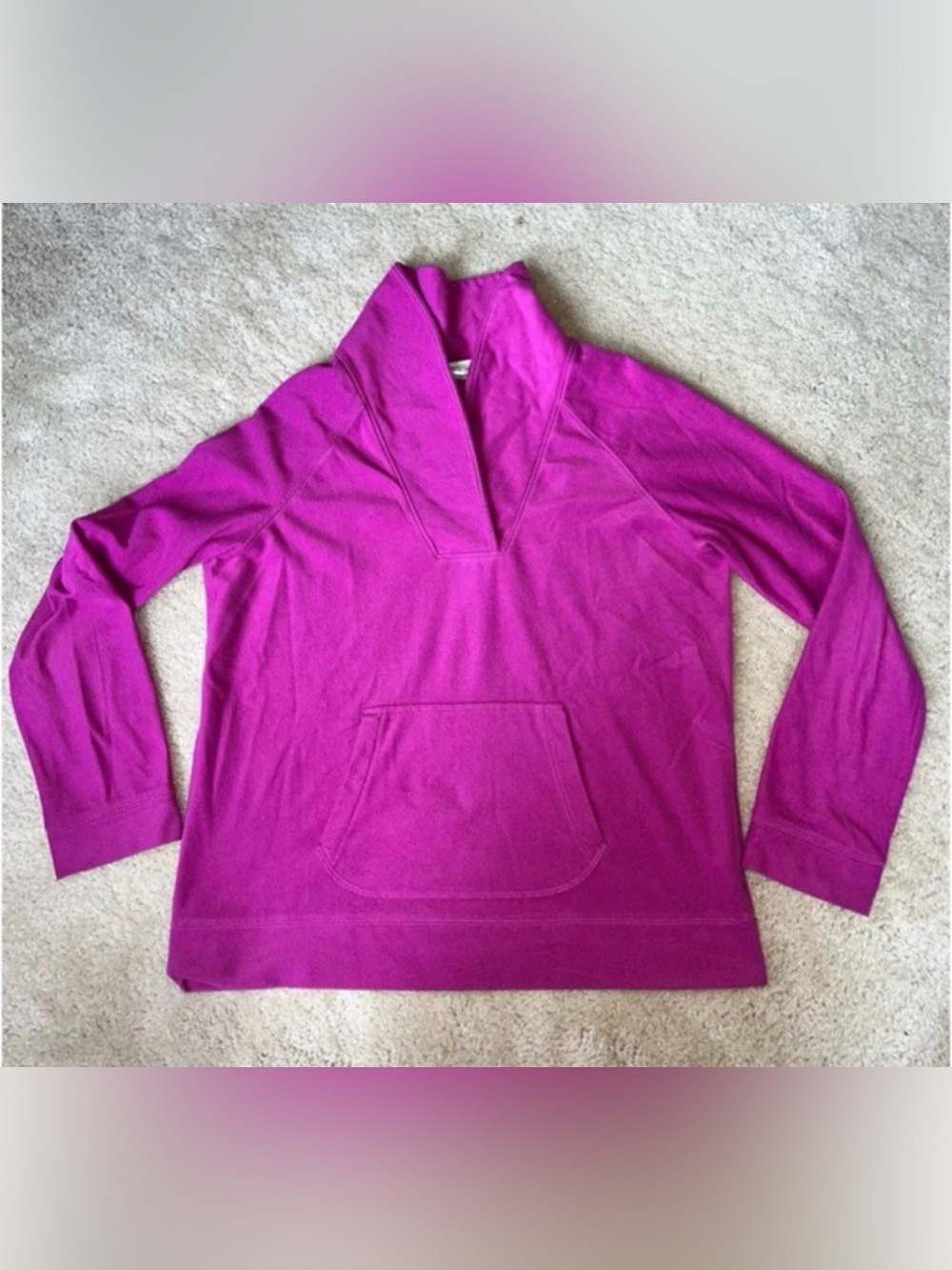 LL Bean Women's Pink Fleece Pullover w/  Shawl Collar - Size S - VGUC